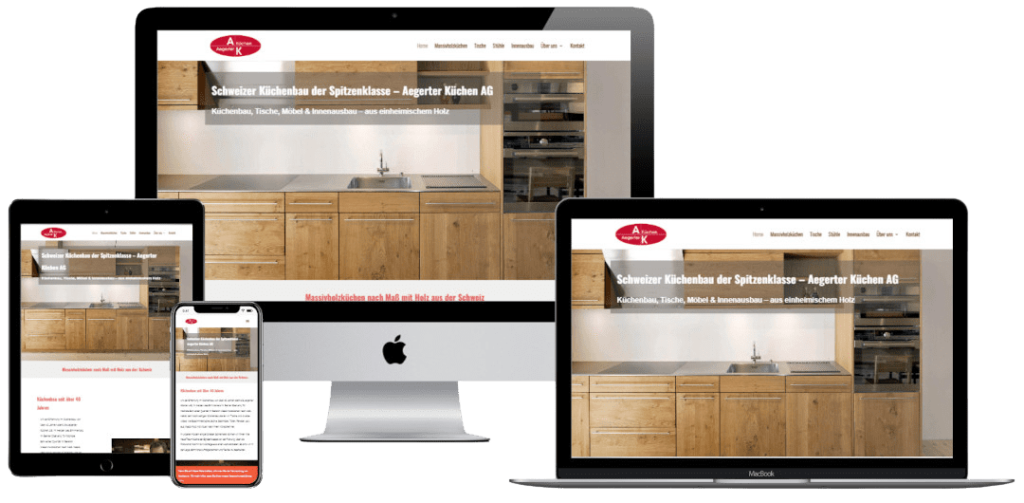 Professionelle Website für Aegerter Küchen AG – Küchenbau und Innenausbau in Bern | Webagentur Bern