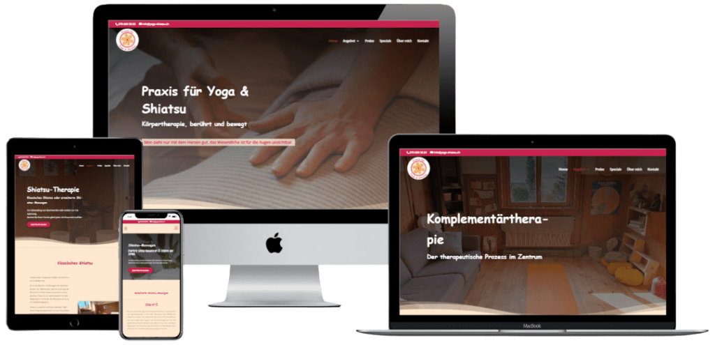 Moderne Webpräsenz für Yoga & Shiatsu Praxis in Bern – Körpertherapie und Bewegung | Webagentur Bern