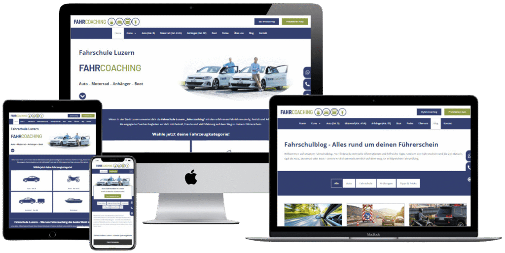 Fahrcoaching - Deine Fahrschule in Luzern - Auto - Motorrad - Boot - Anhänger