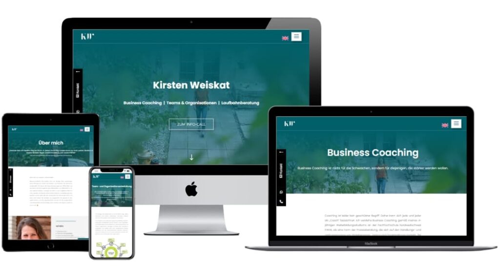 Persönliche Business-Website von Kirsten Weiskat im modernen Stil