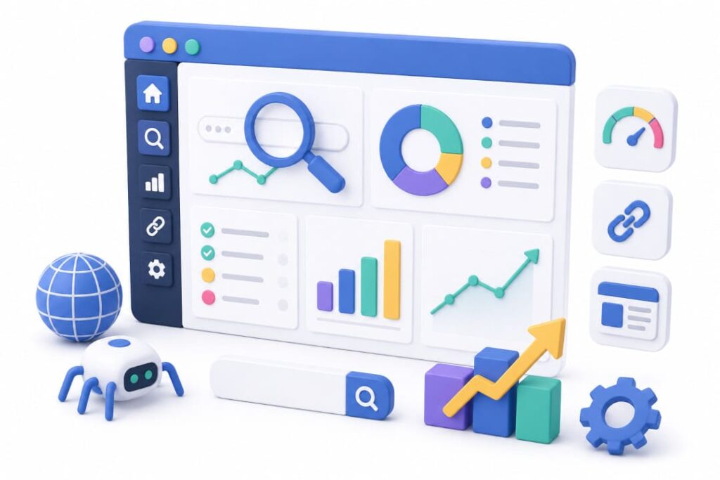 SEO-Analyse und Optimierung der Website mit professionellen Suchmaschinen-Tools für Unternehmen