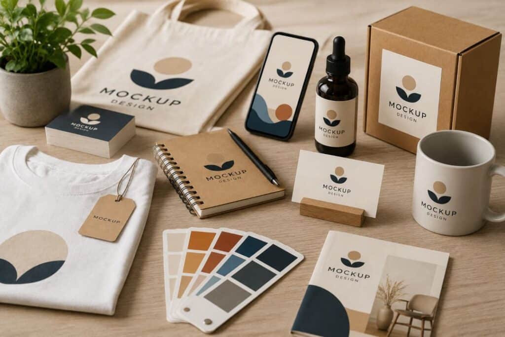 Mockups erstellen für eine professionelle Präsentation von Logos, Produkten und Markenauftritten