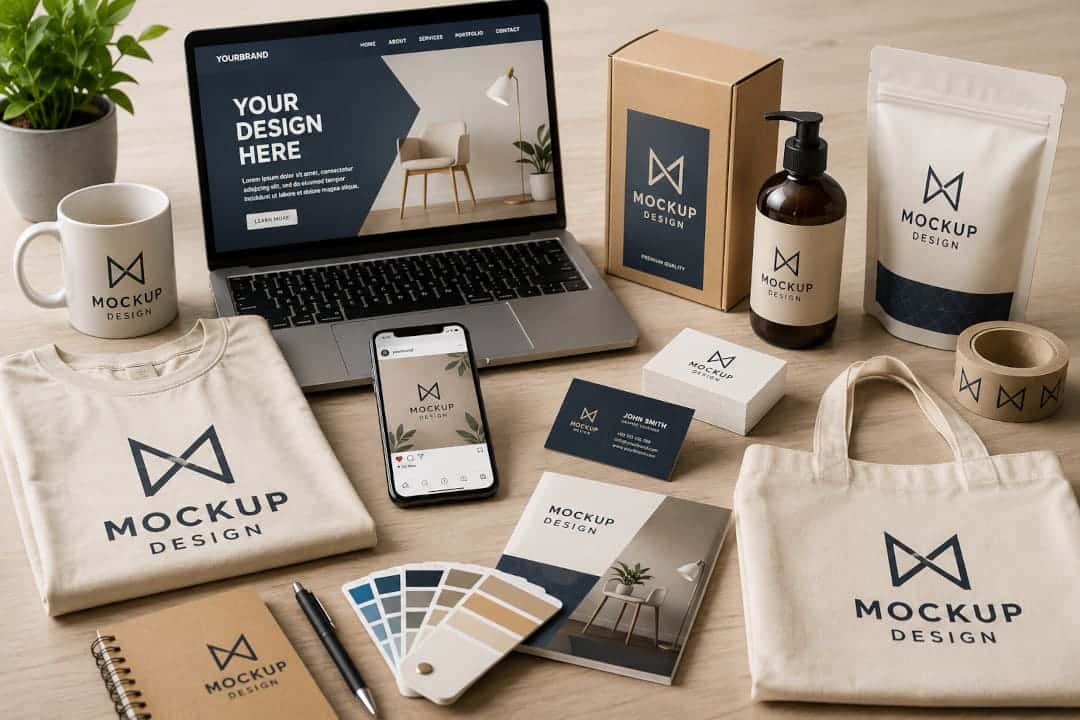 Mockups erstellen mit verschiedenen Designs für Websites, Produkte und Branding